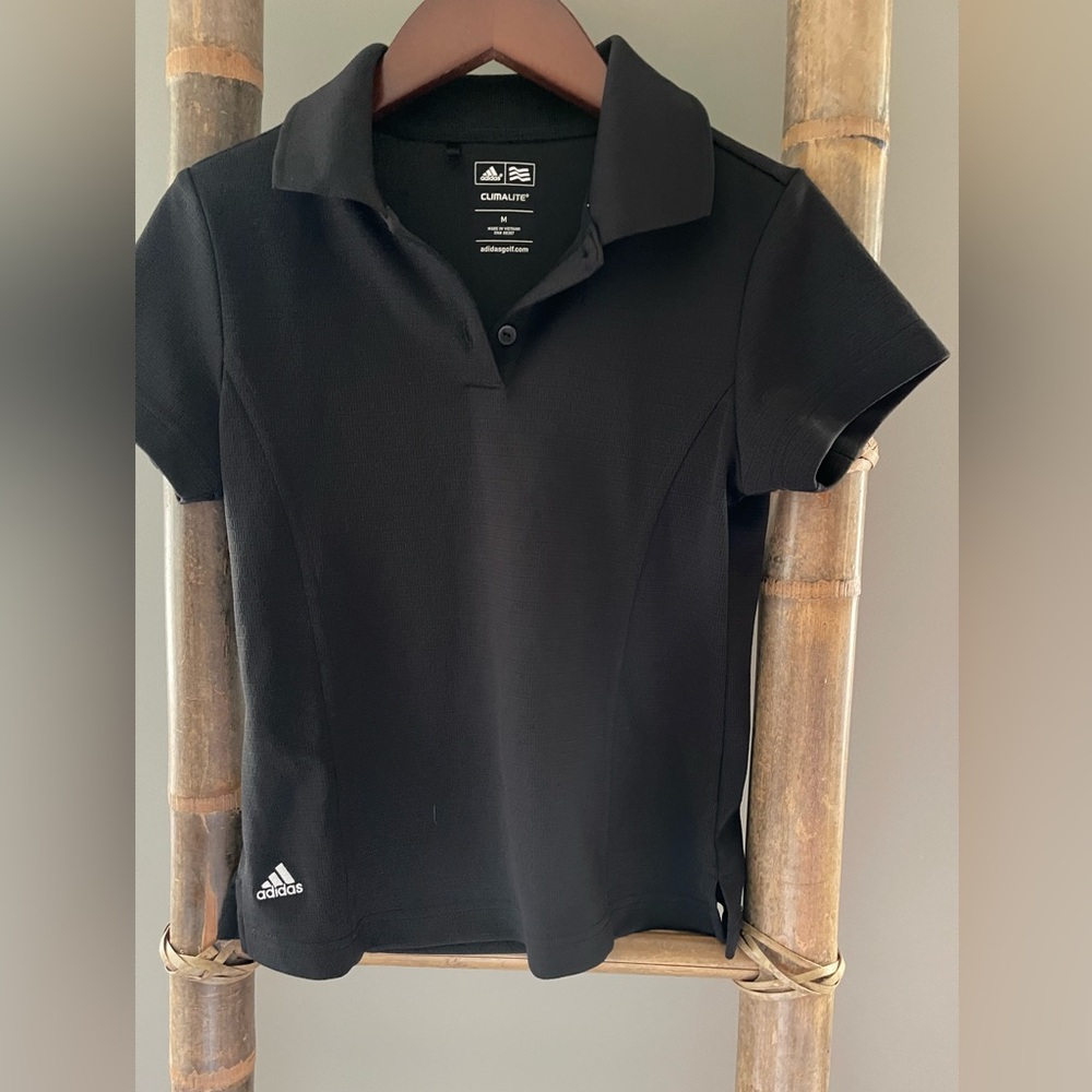 adidas Kids Black Polo Shirt
